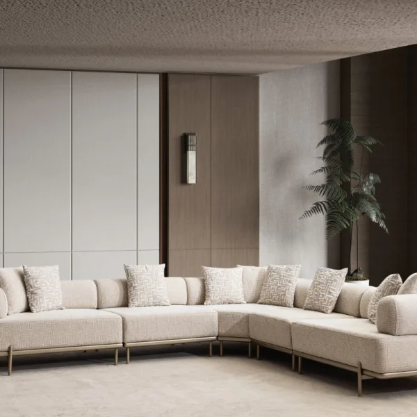 Alexia Corner Sofa SofaTurkey corner sofa set Europe factory direct furniture Turkish sofa cream corner couch high quality modular seating 4