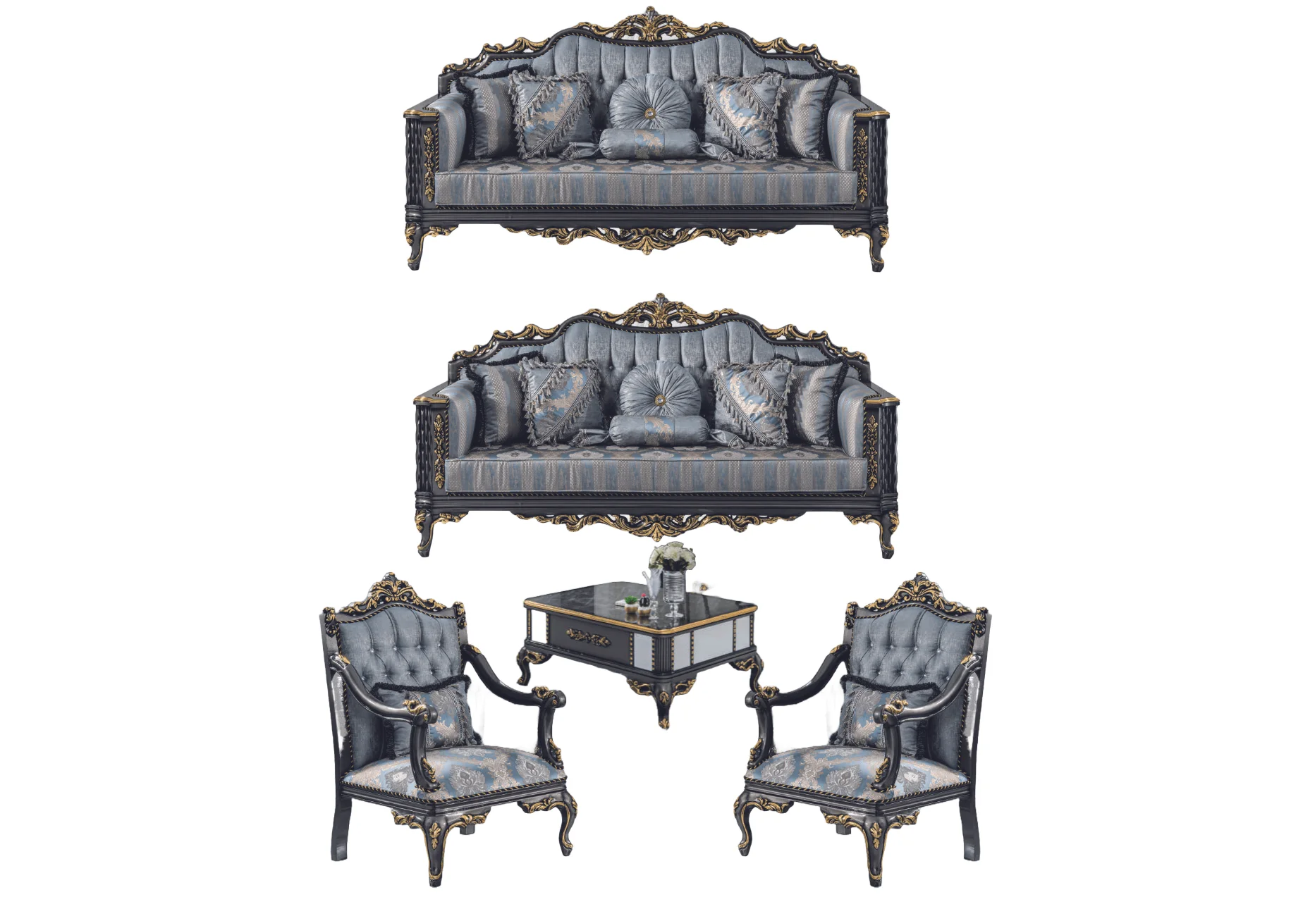 Ebrar Luxury Classic Sofa Set - Avantgarde 3 Ebrar Luksuzni Klasični Garnitura - Slika 1