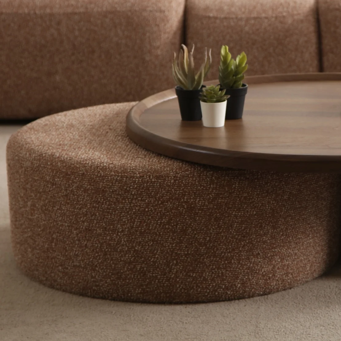 Alyna Coffee Table Set - SofaTurkey - Sofas from Turkey - - Kopya Alyna Pouf (Big) - Image 1