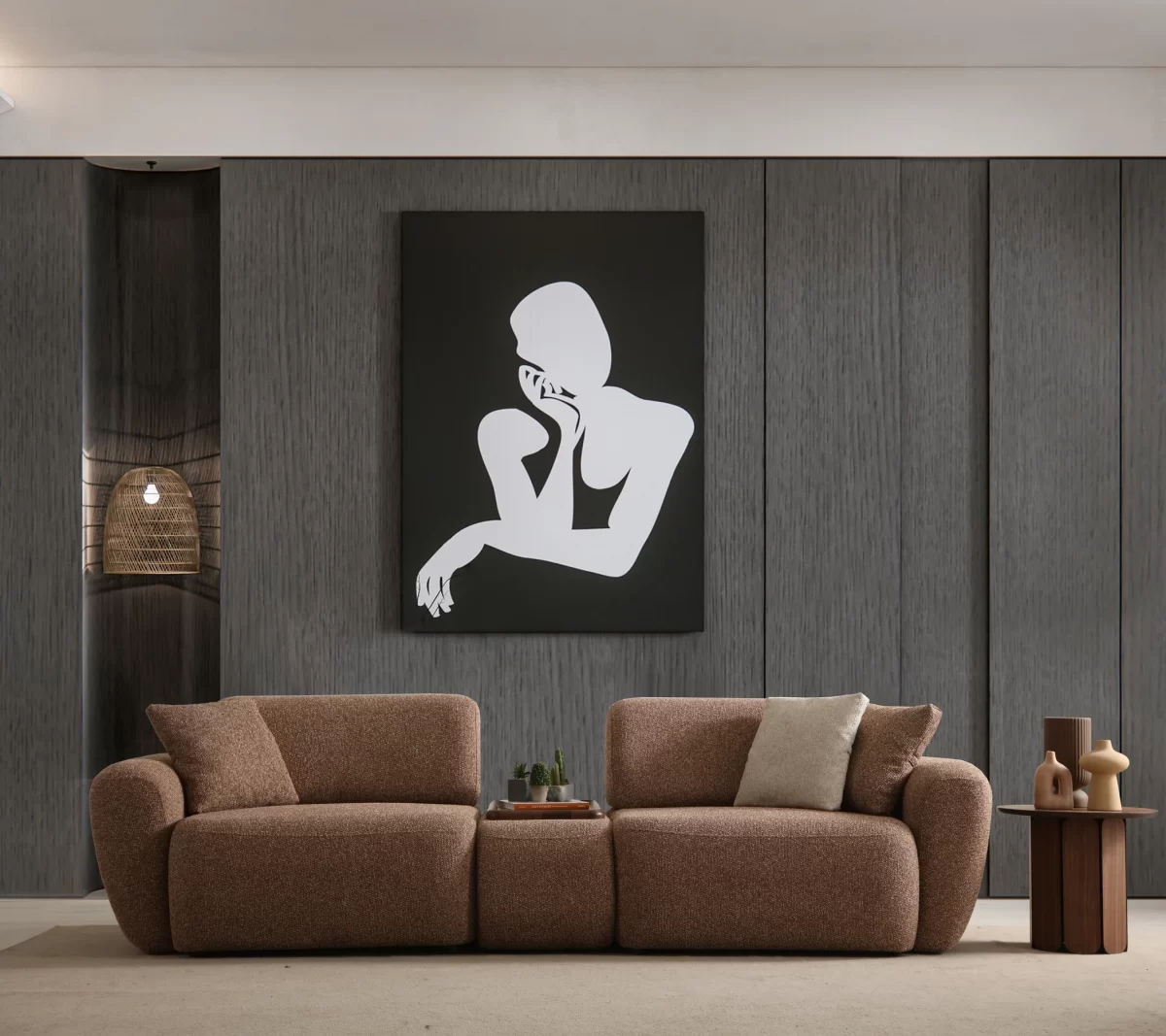 Alyna Sofa with Wooden Module - Image 2