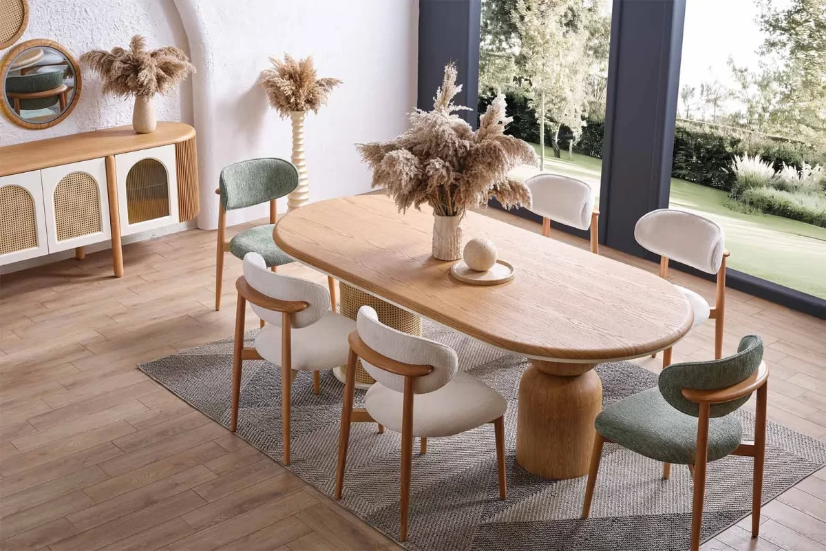 Caroli Dining Set (6 Chair, 1 Table) - Image 3