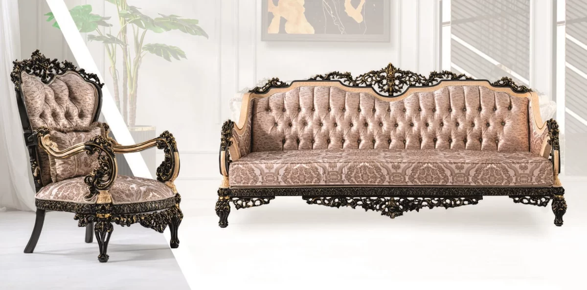 Casso Luxury Classic Sofa Set - Image 8