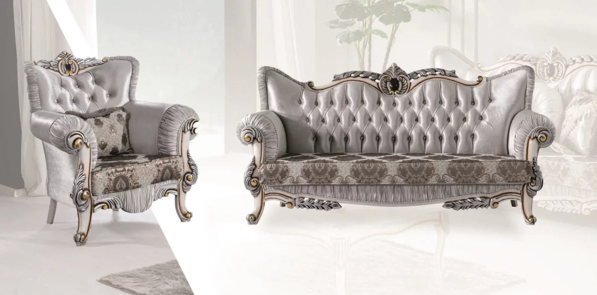 Denise Luxury Classic Sofa Set - Image 9