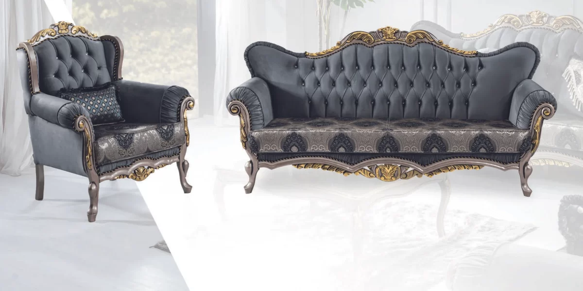 Efsun Luxury Classic Sofa Set - Image 9