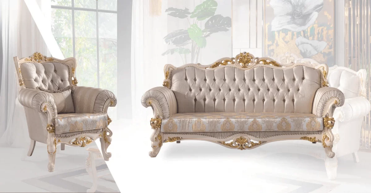 Kuars Luxury Classic Sofa Set - Image 9