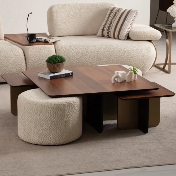 Merlyn C. Table + Pouf Set (1B+2S+2Pouf)