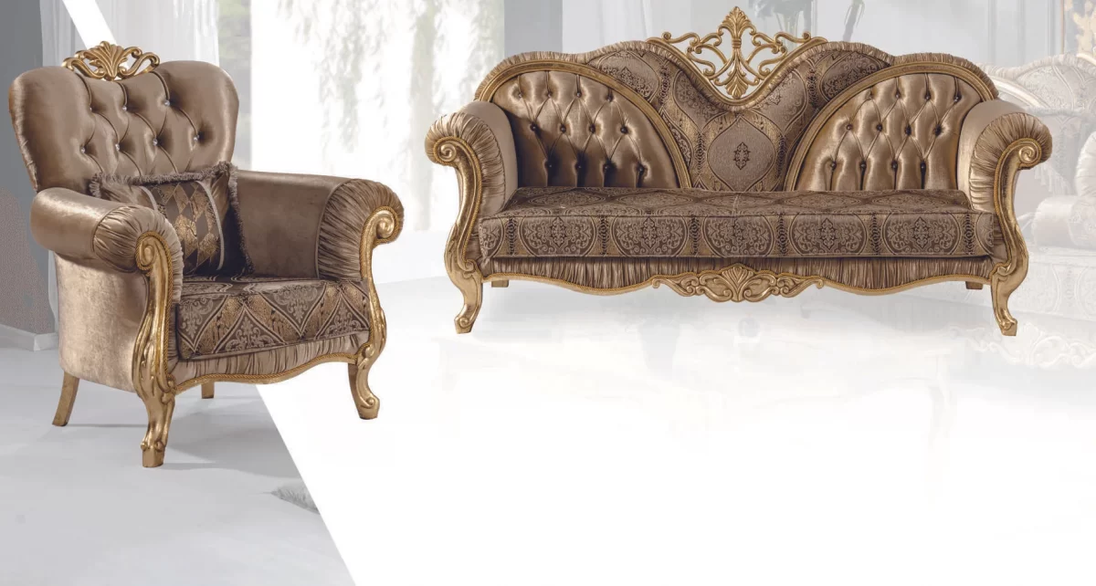 Pasha Luxury Classic Sofa Set - Image 9