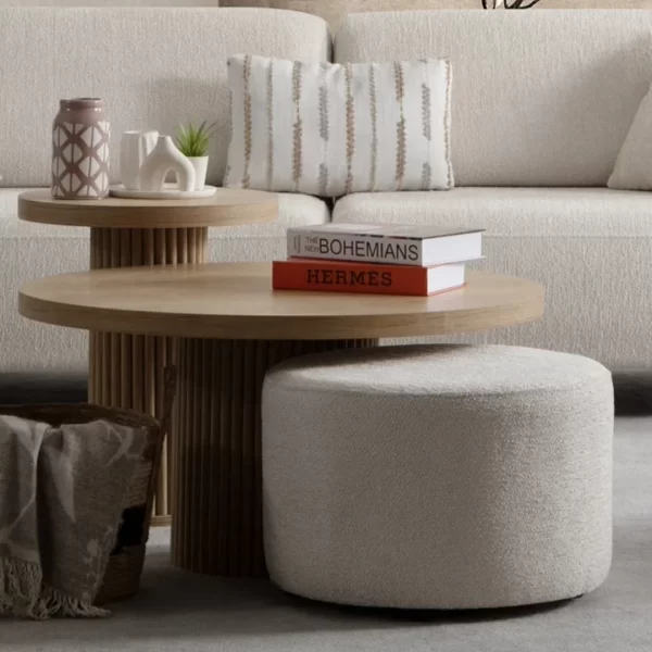 Table Set (1 Mid, 2 Side, 1 Pouf)