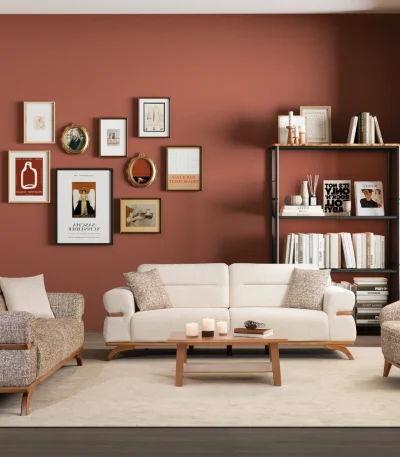 The Aero Sofa Set adds modern elegance and superior comfort to your living room. Featuring high-density foam and durable upholstery, this set is designed for the European lifestyle.