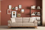 The Aero Sofa is a prime example of modern minimalist design. With its high-quality textured upholstery and frame, it offers unparalleled comfort and style for your living space.