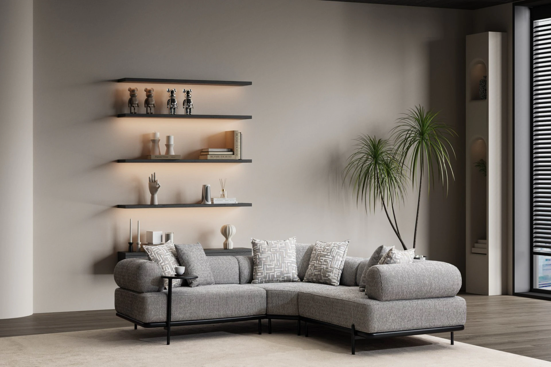 Alexia Corner Sofa SofaTurkey modular corner sofa premium turkish furniture grey sectional couch designer furniture europe high comfort seating modern modular sofa 17 Alexia Corner Sofa 3 Modules - Image 1