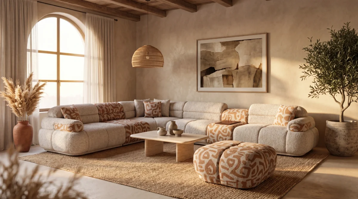 The meeting point of natural tones and unparalleled comfort. Bring a bohemian breeze to your living space with the Aloha Corner Sofa.