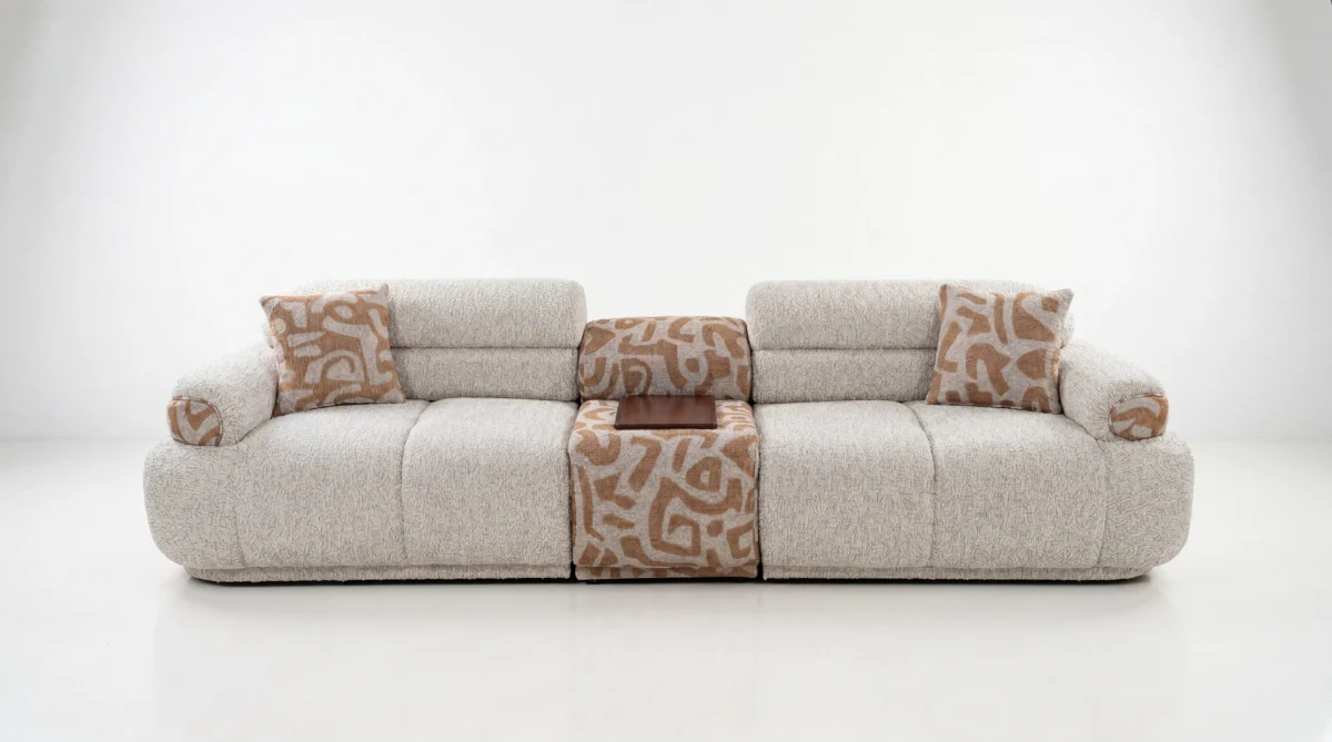 A meeting point of natural tones and unparalleled comfort. Bring a bohemian touch to your living space with the Aloha Sofa.