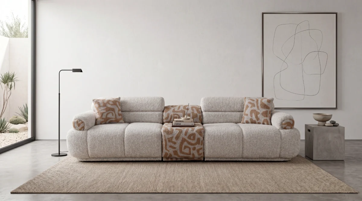 A meeting point of natural tones and unparalleled comfort. Bring a bohemian touch to your living space with the Aloha Sofa.