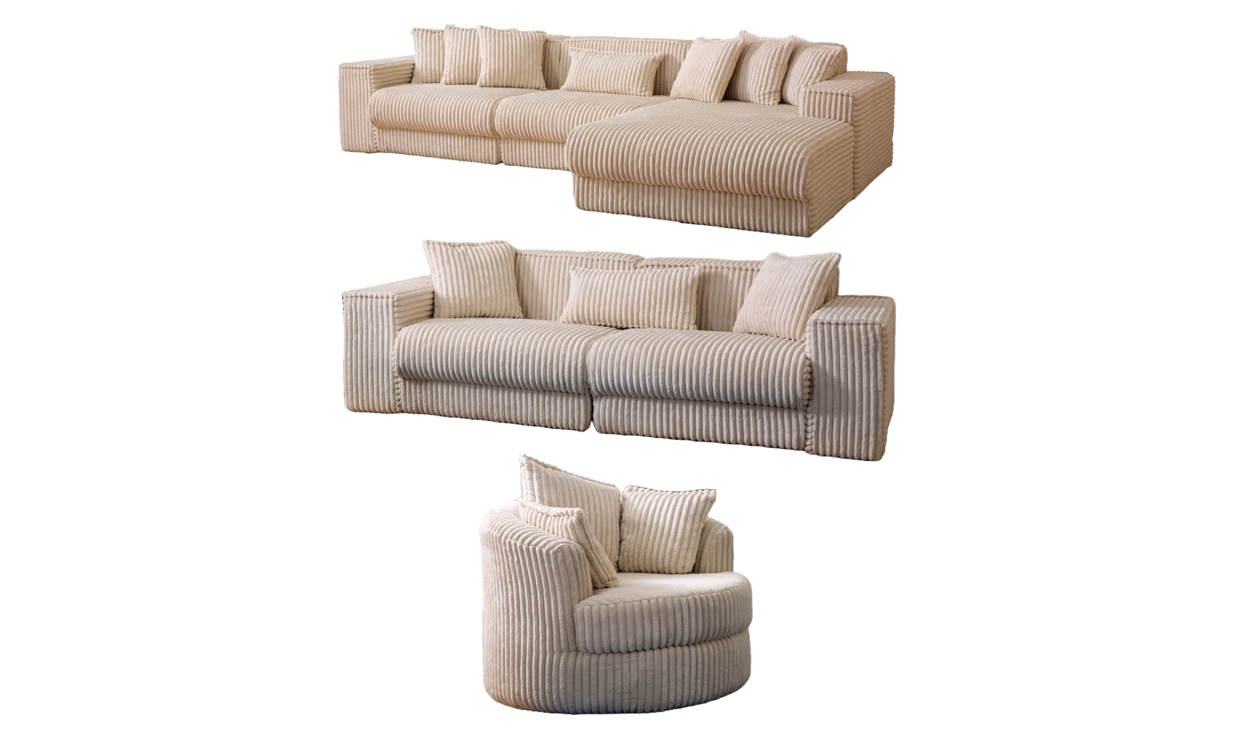 Bisa Corner Sofa Set - 3+3+1 Bisa Corner Set - Image 1