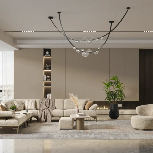 The Bolis Corner Sofa Set redefines the modern living space. With its unique texture and fabric, it offers a sophisticated modular solution for contemporary European homes.