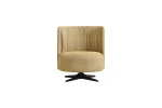 Elevate your interior with the Cloud Armchair. It stands out with its unique vertical stitching on the backrest, vibrant mustard yellow texture, and smooth base for superior functional luxury.