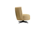 Elevate your interior with the Cloud Armchair. It stands out with its unique vertical stitching on the backrest, vibrant mustard yellow texture, and smooth base for superior functional luxury.