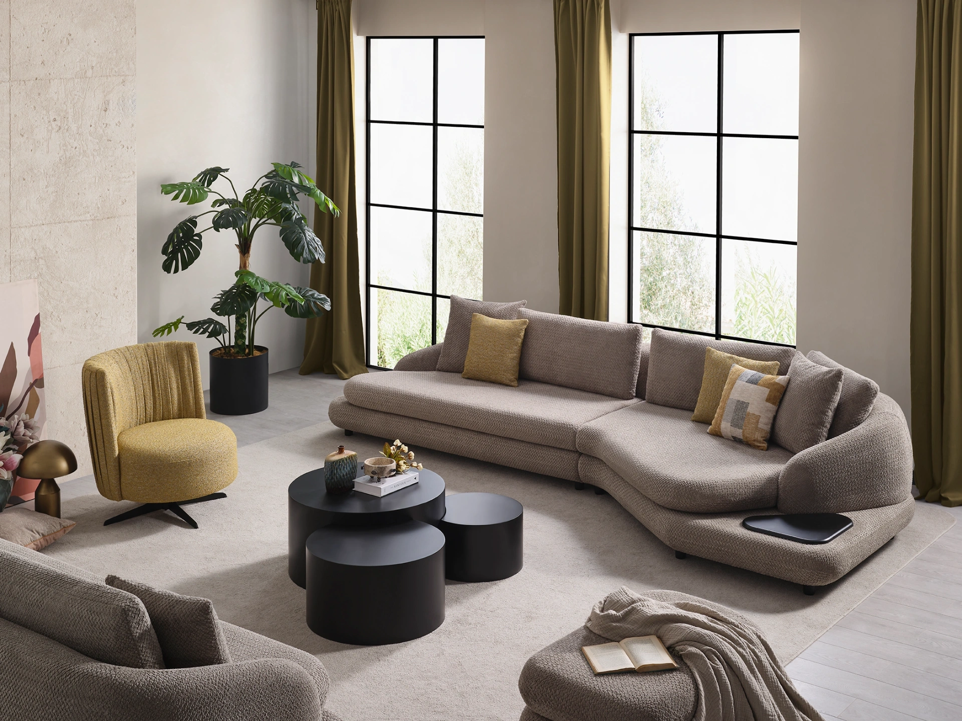 Cloud Sofa Set SofaTurkey Modern Contemporary modular seating luxury turkish furniture 9 Transform your living space with the Cloud Sofa Set. It features organic shapes, stylish upholstery, and a modular design that adapts to your lifestyle and comfort needs.