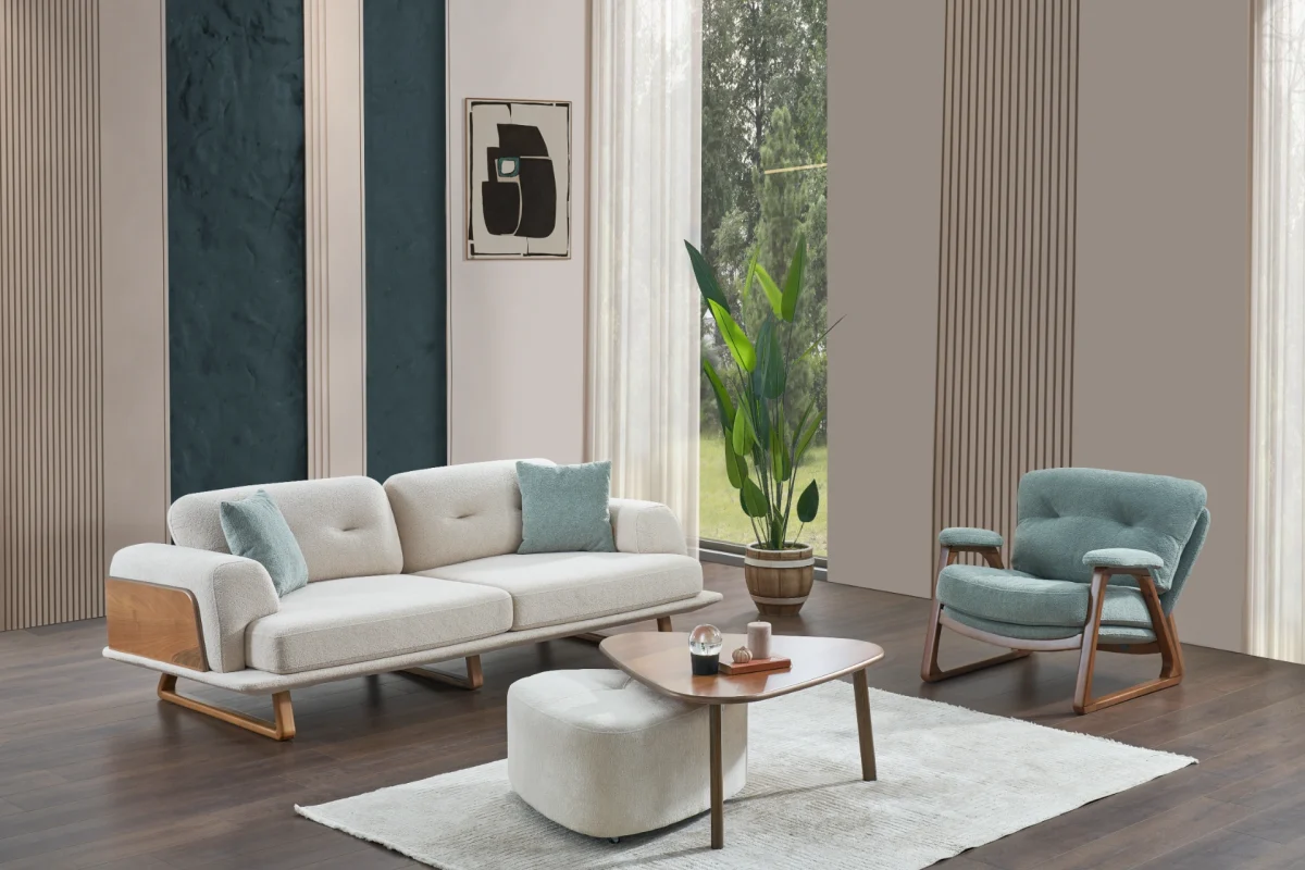 The Echo Sofa Set redefines modern comfort with its details and soft upholstery. It's the perfect centerpiece for sophisticated, minimalist homes.