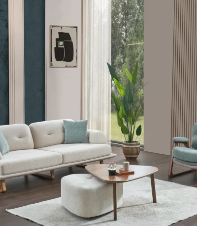 The Echo Sofa Set redefines modern comfort with its details and soft upholstery. It's the perfect centerpiece for sophisticated, minimalist homes.
