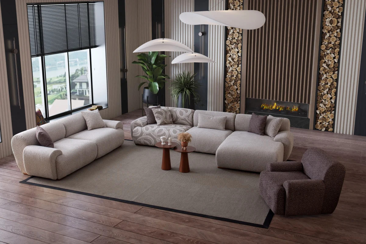 Elegante Corner Sofa Set - Image 4
