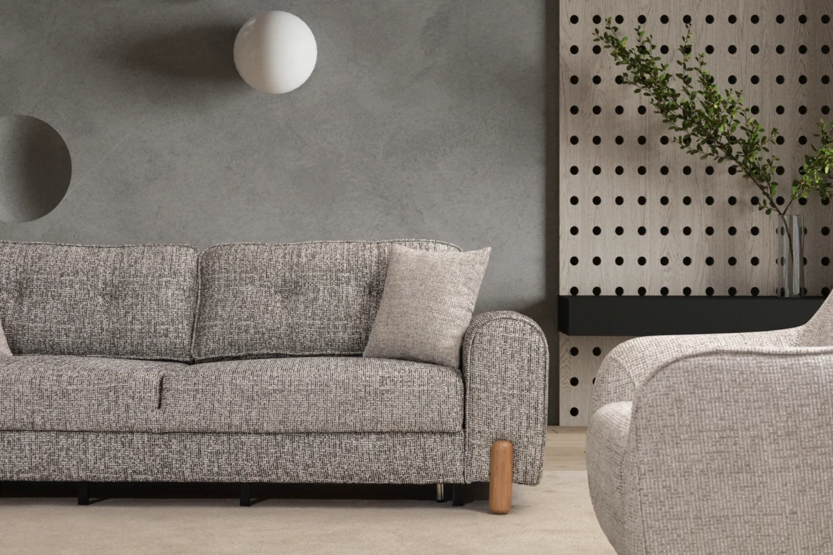 The Elina Sofa combines a simple and minimalist silhouette with rich tactile textures. With its ergonomic support and natural details, it creates the perfect focal point for any modern European home.