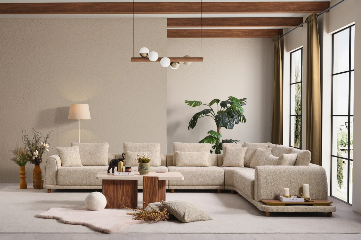 The Elysian Modular Corner Sofa redefines the seating experience with its cloud-soft comfort and stylish fabric upholstery. A versatile masterpiece designed for modern European living spaces.