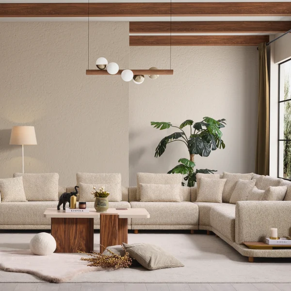 The Elysian Modular Corner Sofa redefines the seating experience with its cloud-soft comfort and stylish fabric upholstery. A versatile masterpiece designed for modern European living spaces.