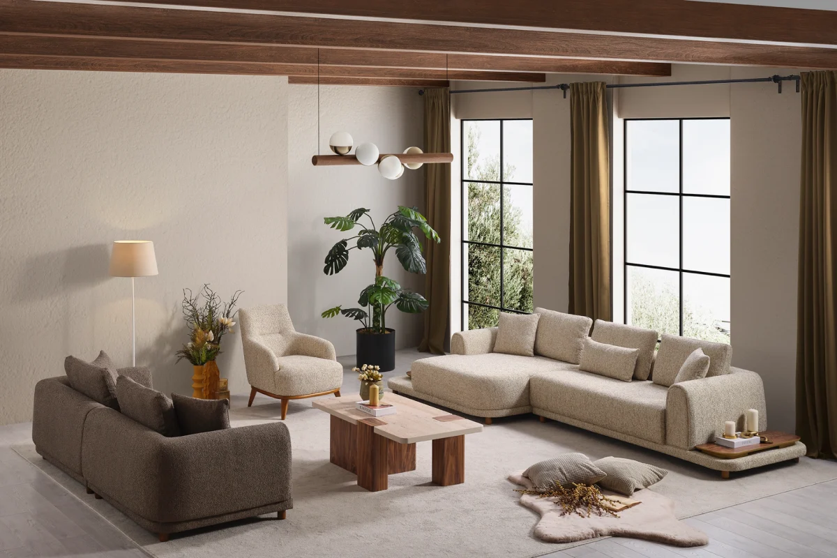The Elysian Modular Corner Sofa redefines the seating experience with its cloud-soft comfort and stylish fabric upholstery. A versatile masterpiece designed for modern European living spaces.