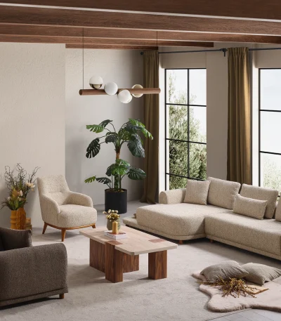 The Elysian Modular Corner Sofa redefines the seating experience with its cloud-soft comfort and stylish fabric upholstery. A versatile masterpiece designed for modern European living spaces.
