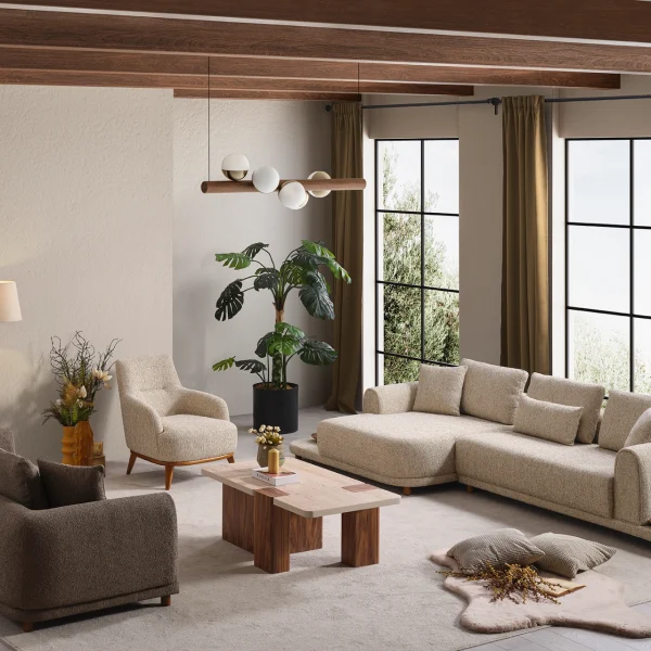The Elysian Modular Corner Sofa redefines the seating experience with its cloud-soft comfort and stylish fabric upholstery. A versatile masterpiece designed for modern European living spaces.
