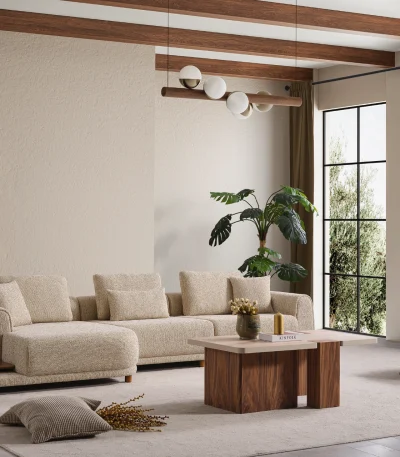 The Elysian Modular Corner Sofa redefines the seating experience with its cloud-soft comfort and stylish fabric upholstery. A versatile masterpiece designed for modern European living spaces.