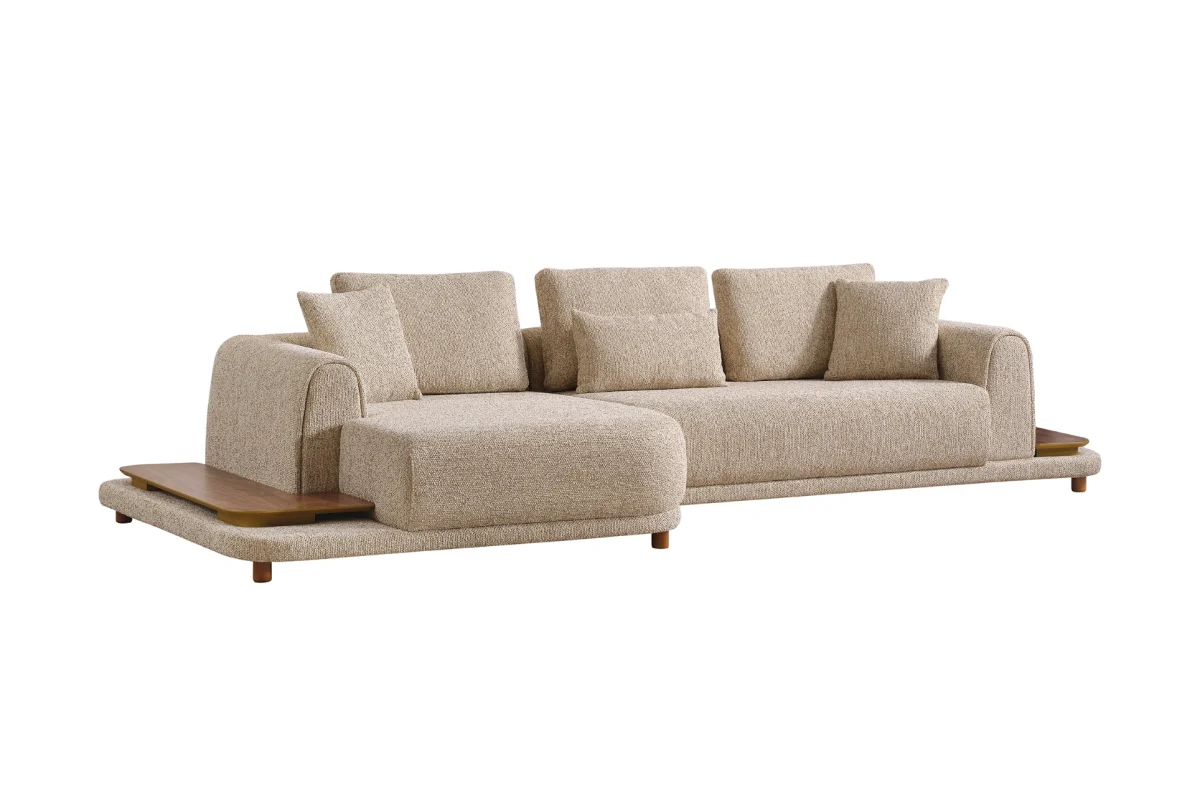 The Elysian Corner Sofa redefines seating with its cloud-like comfort, stylish upholstery, and integrated side tables. A versatile masterpiece for the modern European lifestyle.
