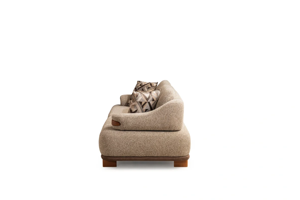 The Estelle Sofa Set combines the fashionable warmth of fabric with timeless elegance. It's the perfect centerpiece for a sophisticated European living room.