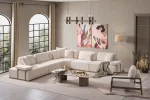 The Inara Corner Sofa Set adds a sophisticated touch to your living space with its timeless fabric and minimalist design. Its modular structure allows it to perfectly fit into any room.
