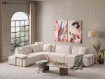The Inara Corner Sofa Set adds a sophisticated touch to your living space with its timeless fabric and minimalist design. Its modular structure allows it to perfectly fit into any room.