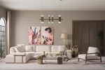 The Inara Corner Sofa Set adds a sophisticated touch to your living space with its timeless fabric and minimalist design. Its modular structure allows it to perfectly fit into any room.