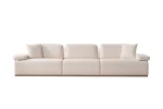 The Inara Corner Sofa adds a sophisticated touch to your living space with its timeless fabric and minimalist design. Its modular structure allows it to perfectly fit into any room.