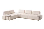 The Inara Corner Sofa adds a sophisticated touch to your living space with its timeless fabric and minimalist design. Its modular structure allows it to perfectly fit into any room.