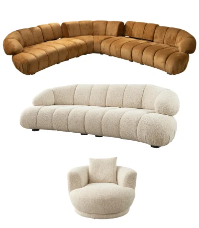 The Loris Corner Sofa Set redefines the modern living space. With its unique texture and fabric, it offers a sophisticated modular solution for contemporary European homes.