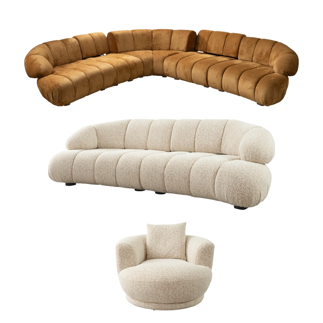 Loris Corner Sofa Set SofaTurkey modular design turkish furniture luxury couch Turkish Design Modern Livingg 1 The Loris Corner Sofa Set redefines the modern living space. With its unique texture and fabric, it offers a sophisticated modular solution for contemporary European homes.