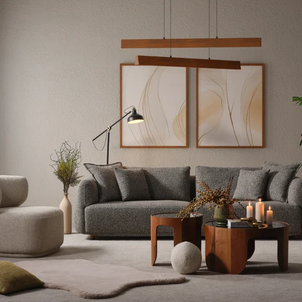Experience the pinnacle of modern comfort with the Lyra Sofa Set. With its organic curves and highly durable fabric, it's designed for stylish European homes.