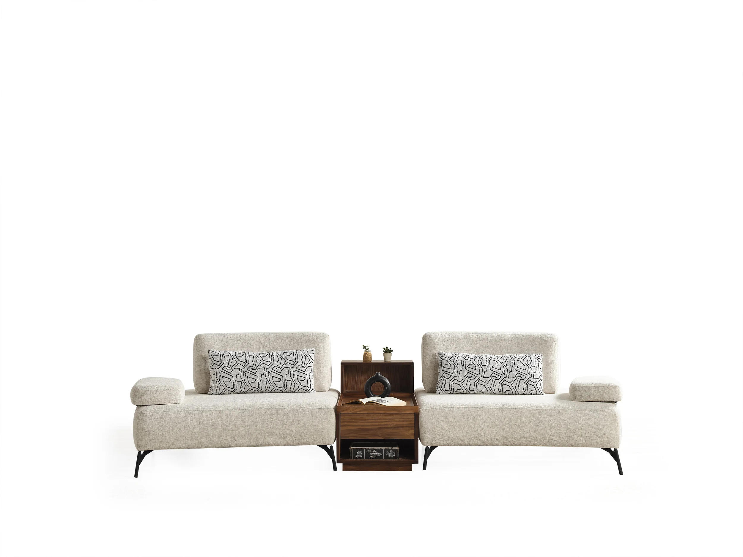 Majesticas Sofa Set 247 Majesticas Sofa (2 Side, 1 Wooden Module) - Image 1