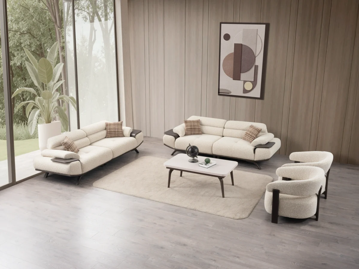 Experience the perfect blend of luxury and functionality with the Meira Sofa Set. Its elegant fabric is designed for the ultimate modern lifestyle.