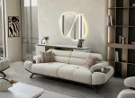 The Maya Sofa combines organic curves with functional luxury. With its fashionable texture and integrated side trays, it's the ultimate statement piece for modern European homes.
