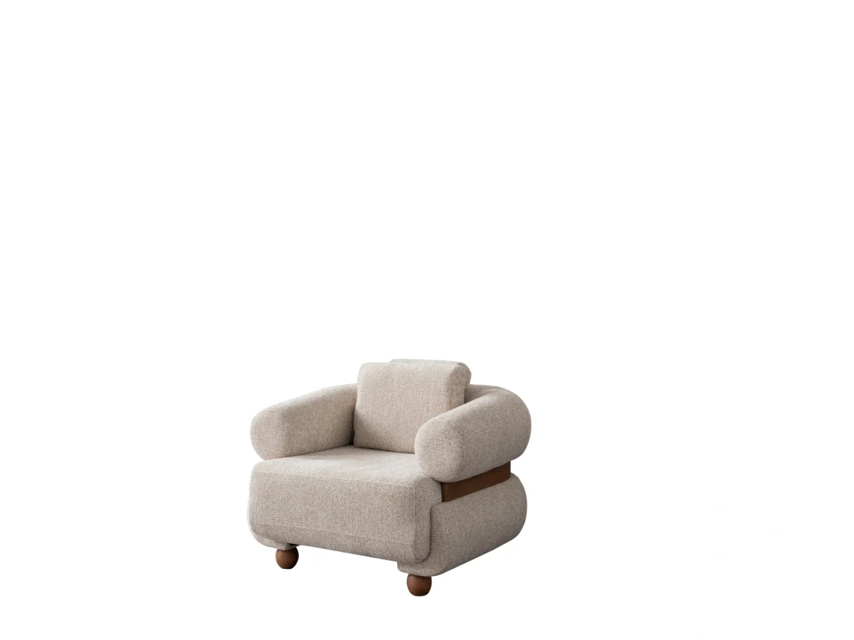 The Milan Armchair is a masterpiece of organic design with its soft upholstery and unique details. It offers a perfect blend of modern sculpture and comfort for any room.