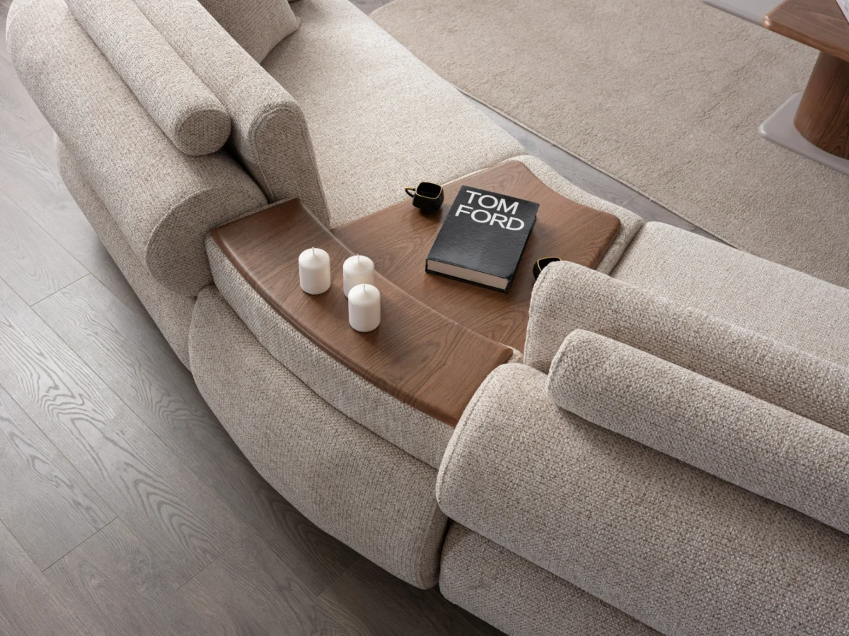The Milan Sofa is an expression of modern elegance and organic design. This unique sofa is meticulously crafted for contemporary European homes. The rich, tactile fabric adds warmth and a high-end feel to any living space.