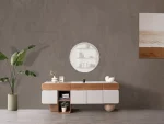 The Milan Modern TV Console Unit is designed for those who appreciate the beauty of contemporary minimalism. Reflecting the organic curves and refined materials found in the Milan collection, this piece serves as the perfect focal point for your living room.