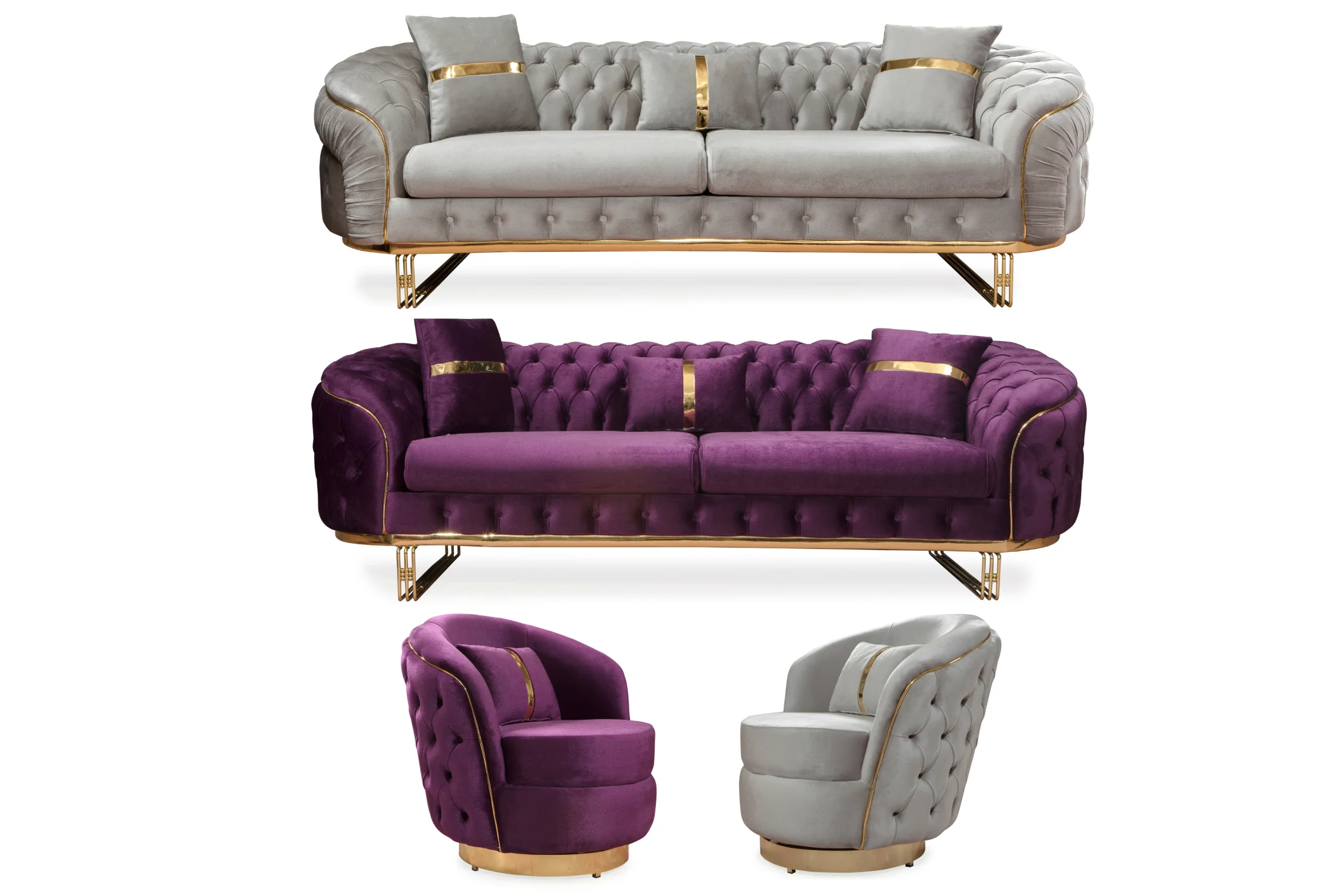 Mileny Sofa Set 3-3-1-1 Luxury Design 15 Mileny Sofa Set - Image 1